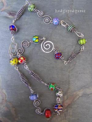 LeCarnivale Lampwork and Silver Necklace