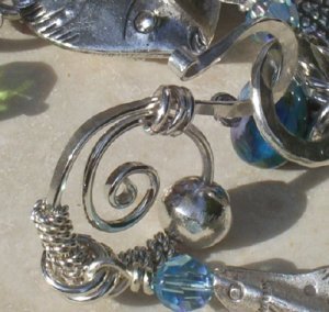 Seascape - Sterling Silver and Lampwork Necklace