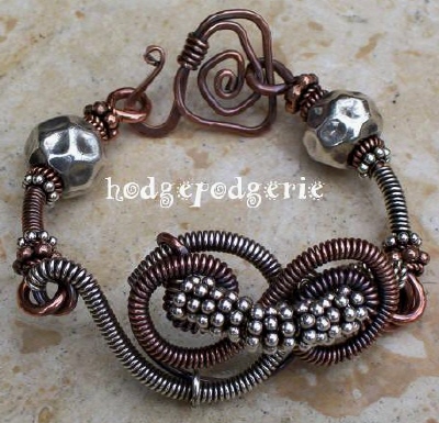 Wired! Silver and Copper Bracelet