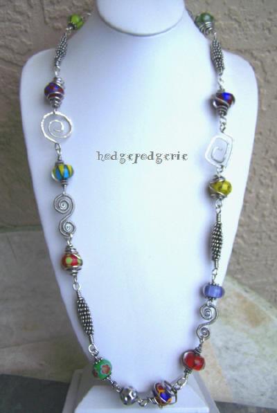 LeCarnivale Lampwork and Silver Necklace