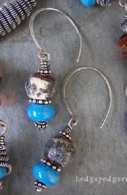 Native Dance Lampwork and Sterling Silver Earrings