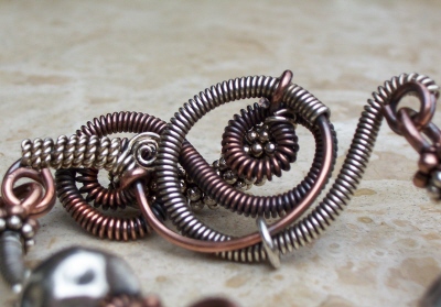 Wired! Silver and Copper Bracelet