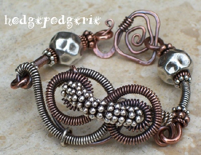 Wired! Silver and Copper Bracelet