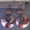 Etched Disc Copper Earrings